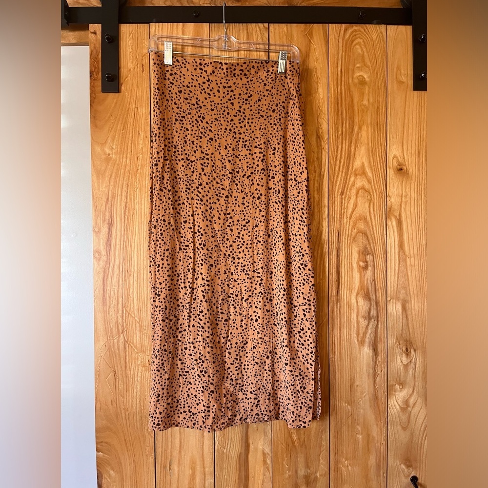 Leopard Print Midi Skirt